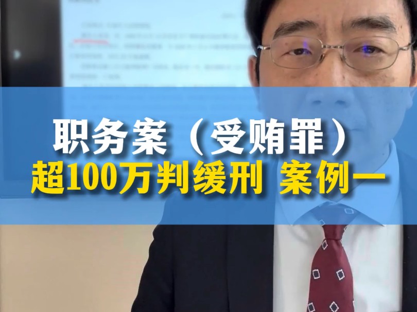 职务案(受贿罪)超100万判缓刑 案例一哔哩哔哩bilibili