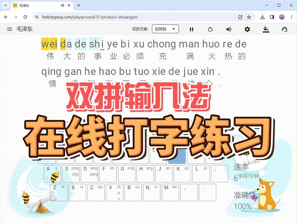 雙拼輸入法在線打字練習