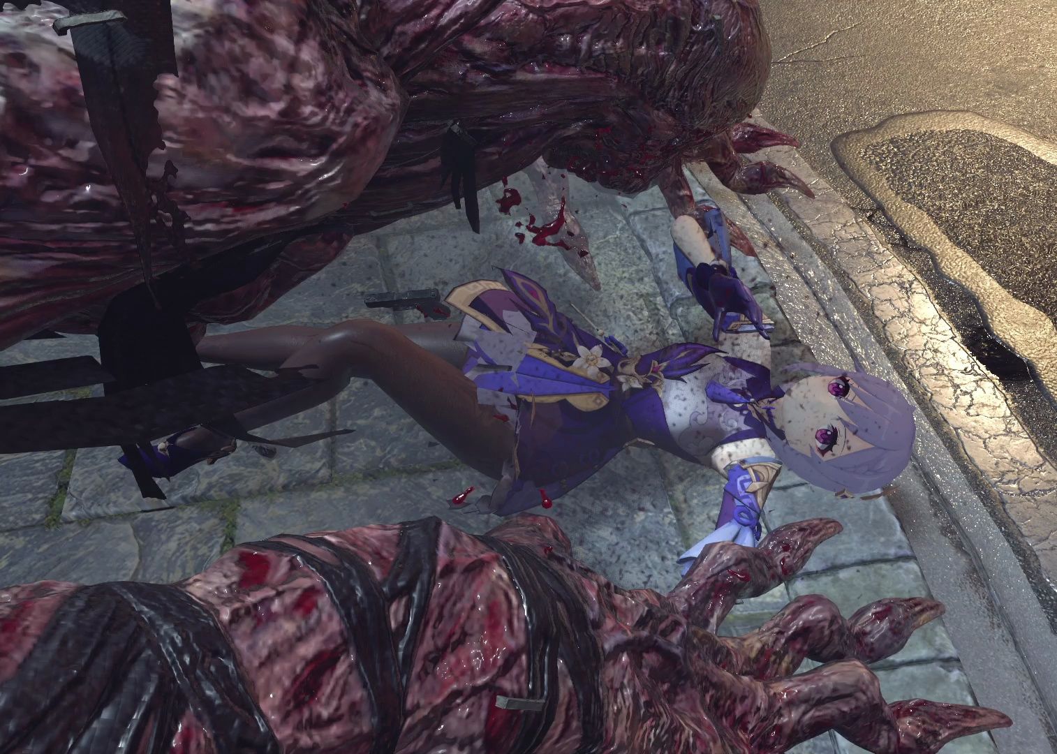 刻晴被压住撕咬r