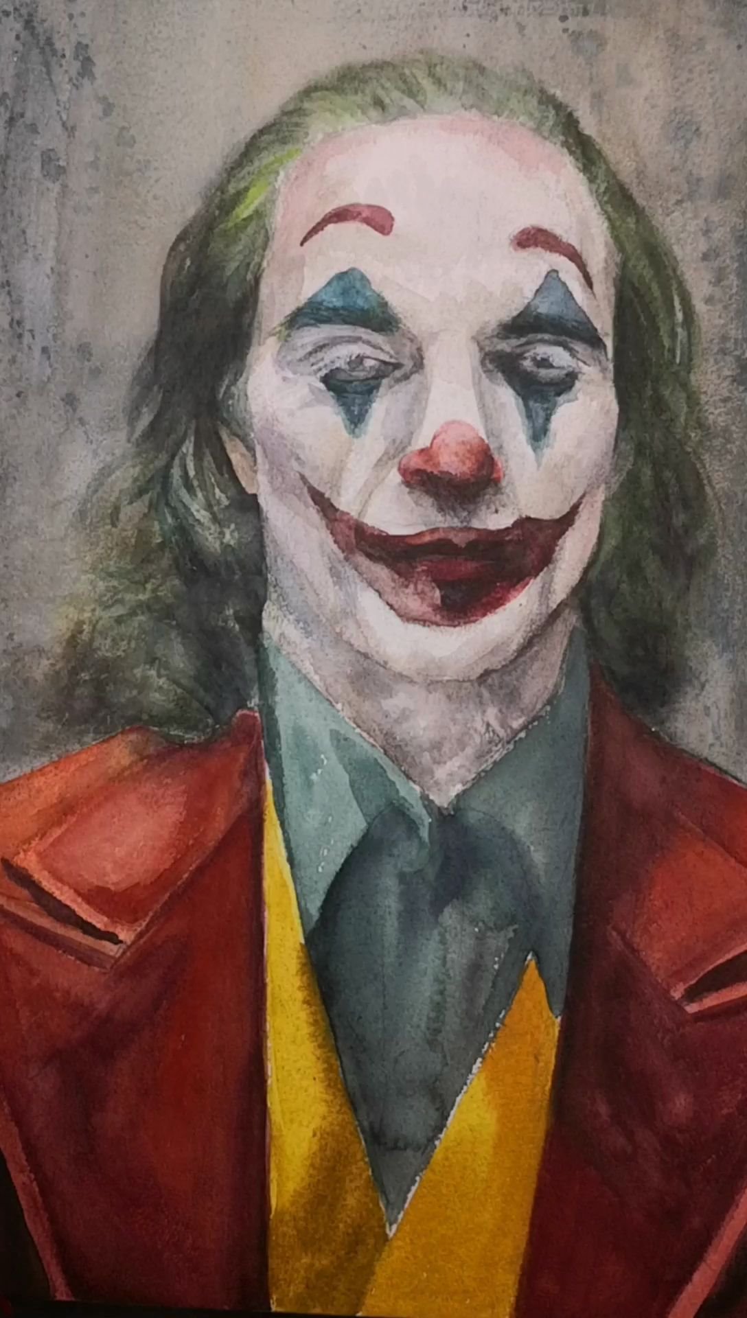 电影小丑水彩手绘视频_哔哩哔哩_bilibili