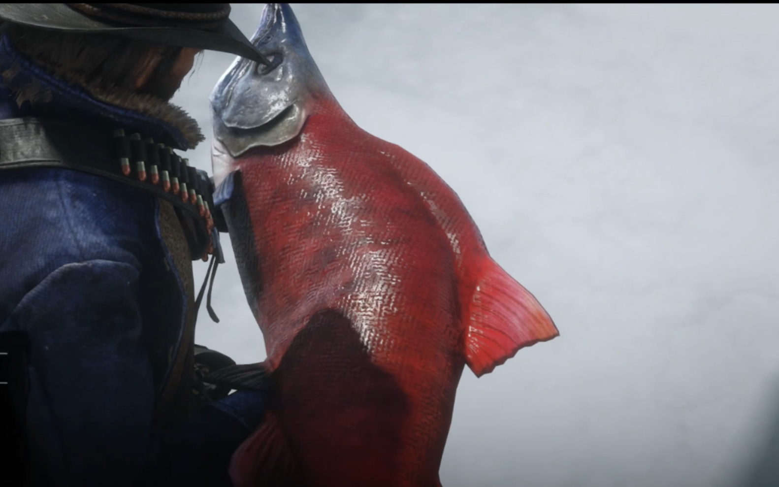 4k荒野大镖客2雨景传说鱼