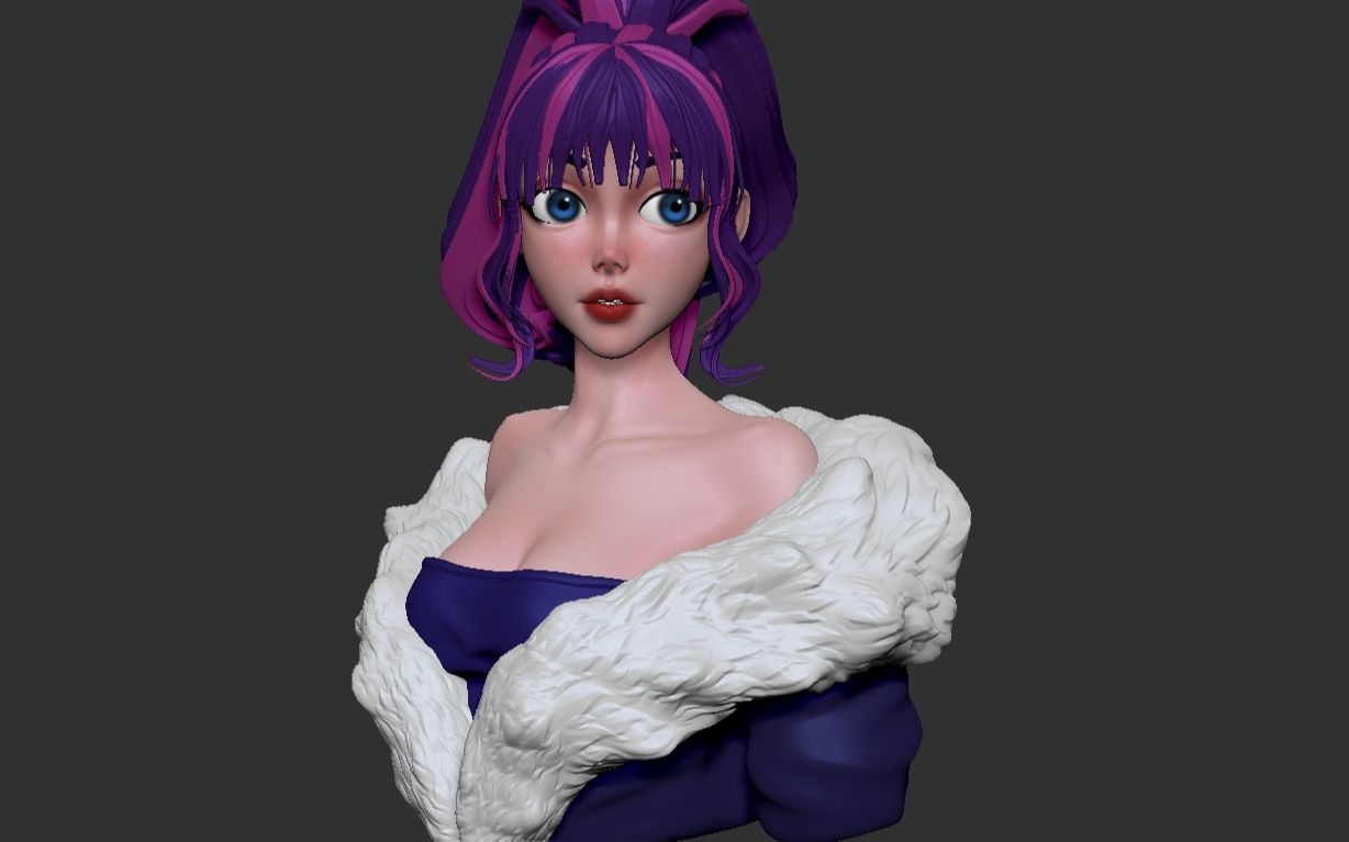 zbrush人物建模教程,次世代美女模型制作,大胸妹在线雕刻!