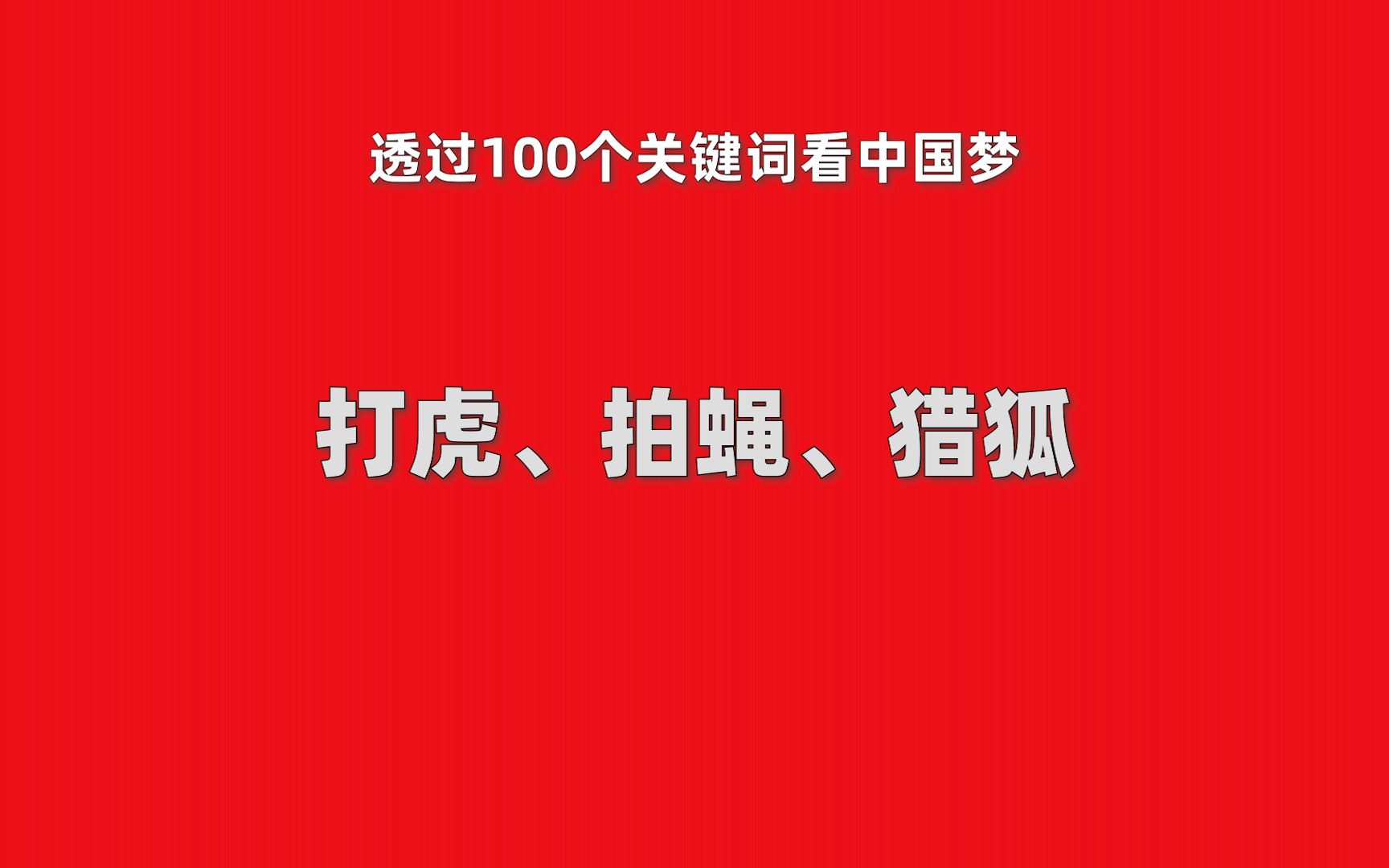 中国梦100词 之 打虎拍蝇猎狐