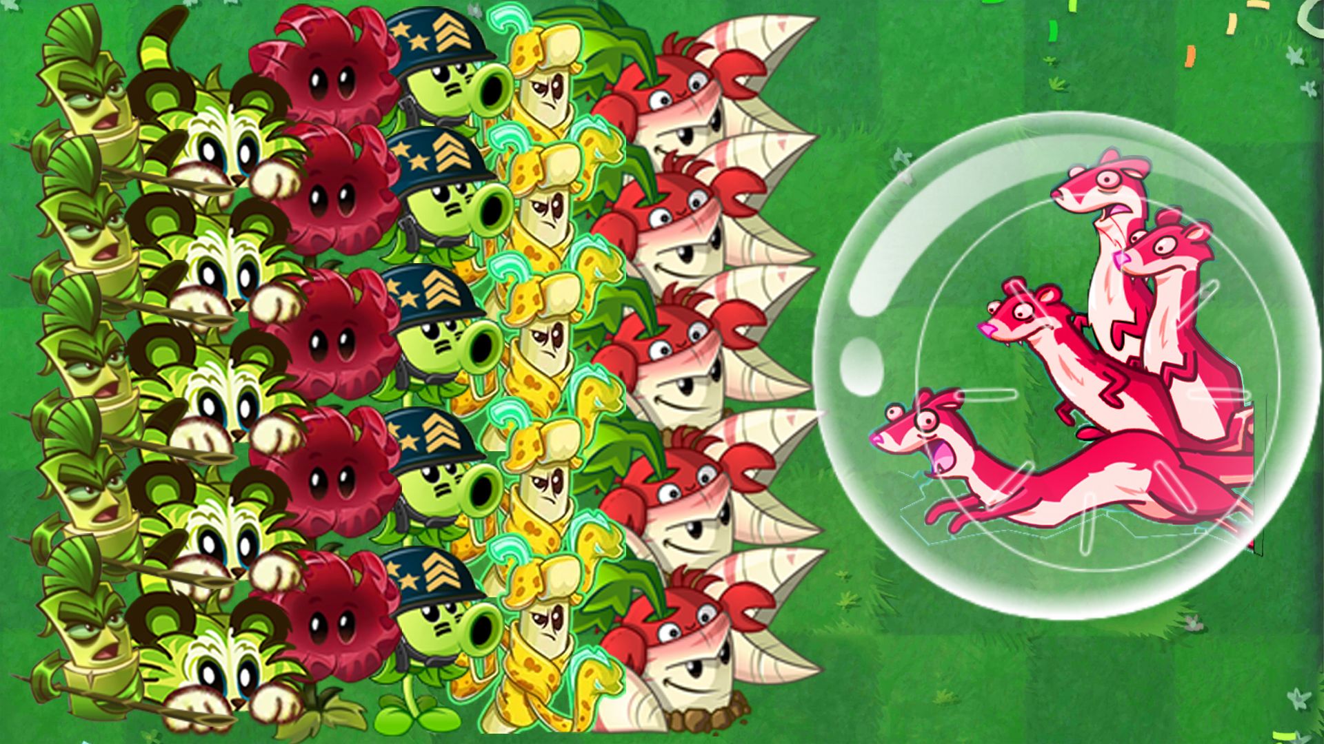 100个1级植物 vs 10级团队僵尸(冰鼬&仓鼠球)- 谁会获胜?- pvz2挑战