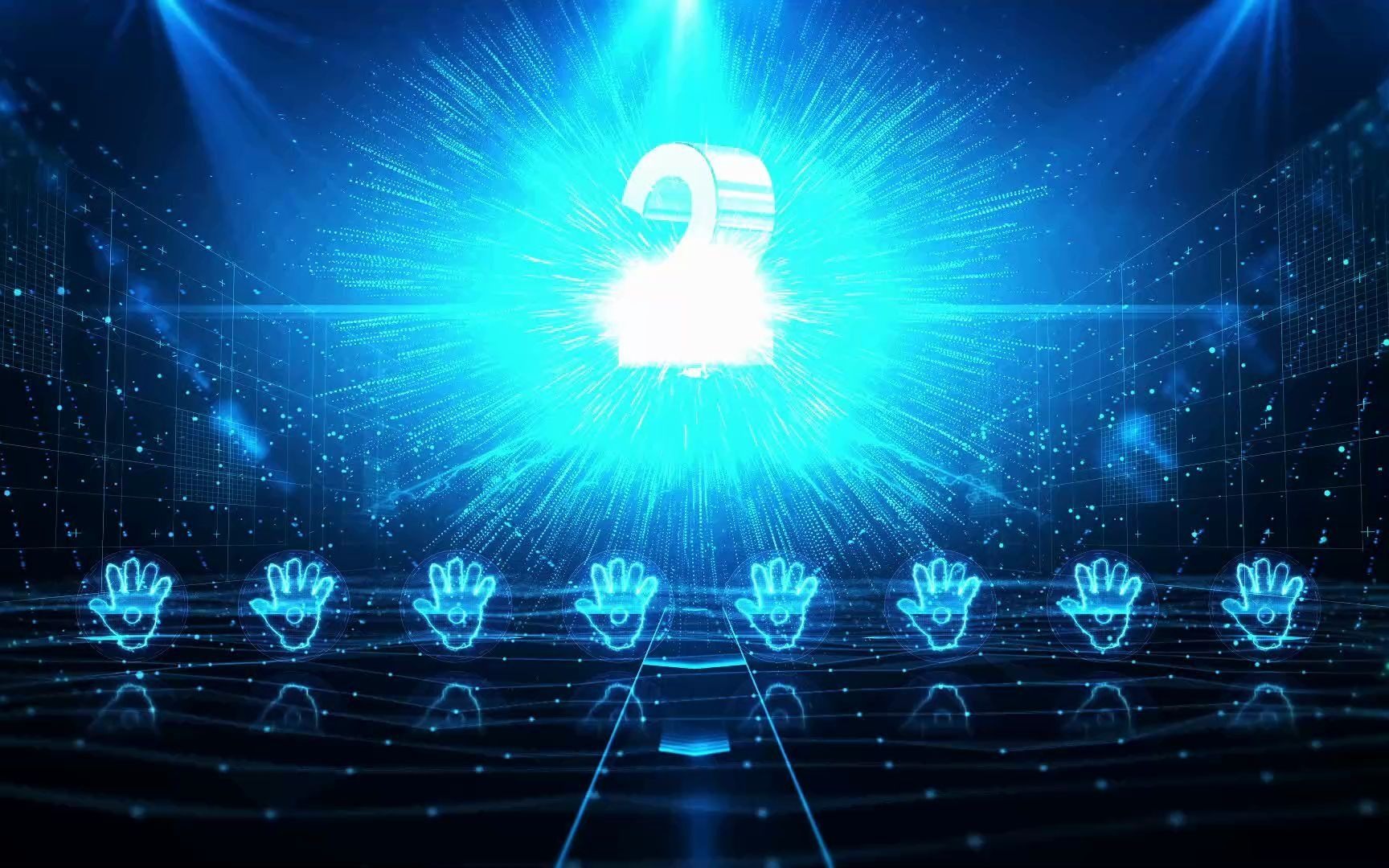 2021企业蓝色科技感手掌启动仪式视频 震撼大气年会发布会开场视频