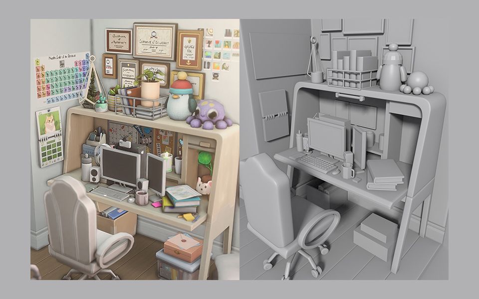 【3dmax场景建模】书房得一角,原来模型是这样做出来得!