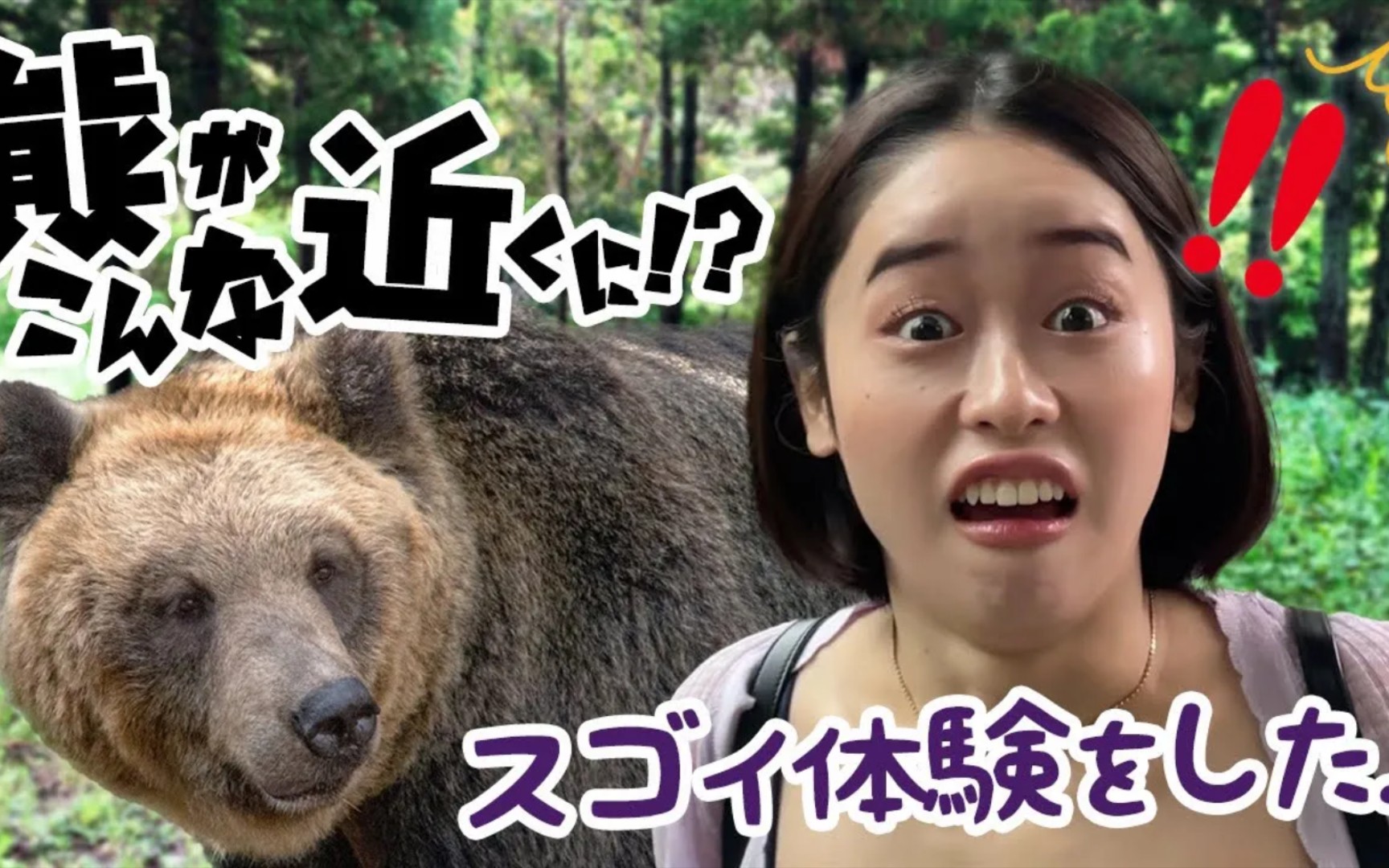 女神minamo,哇!我在动物园真的遇到了熊!