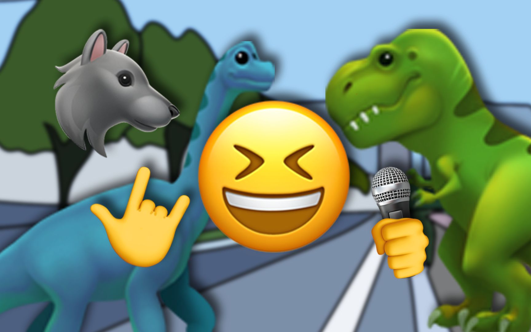 【emoji】恐 龙 抗 狼