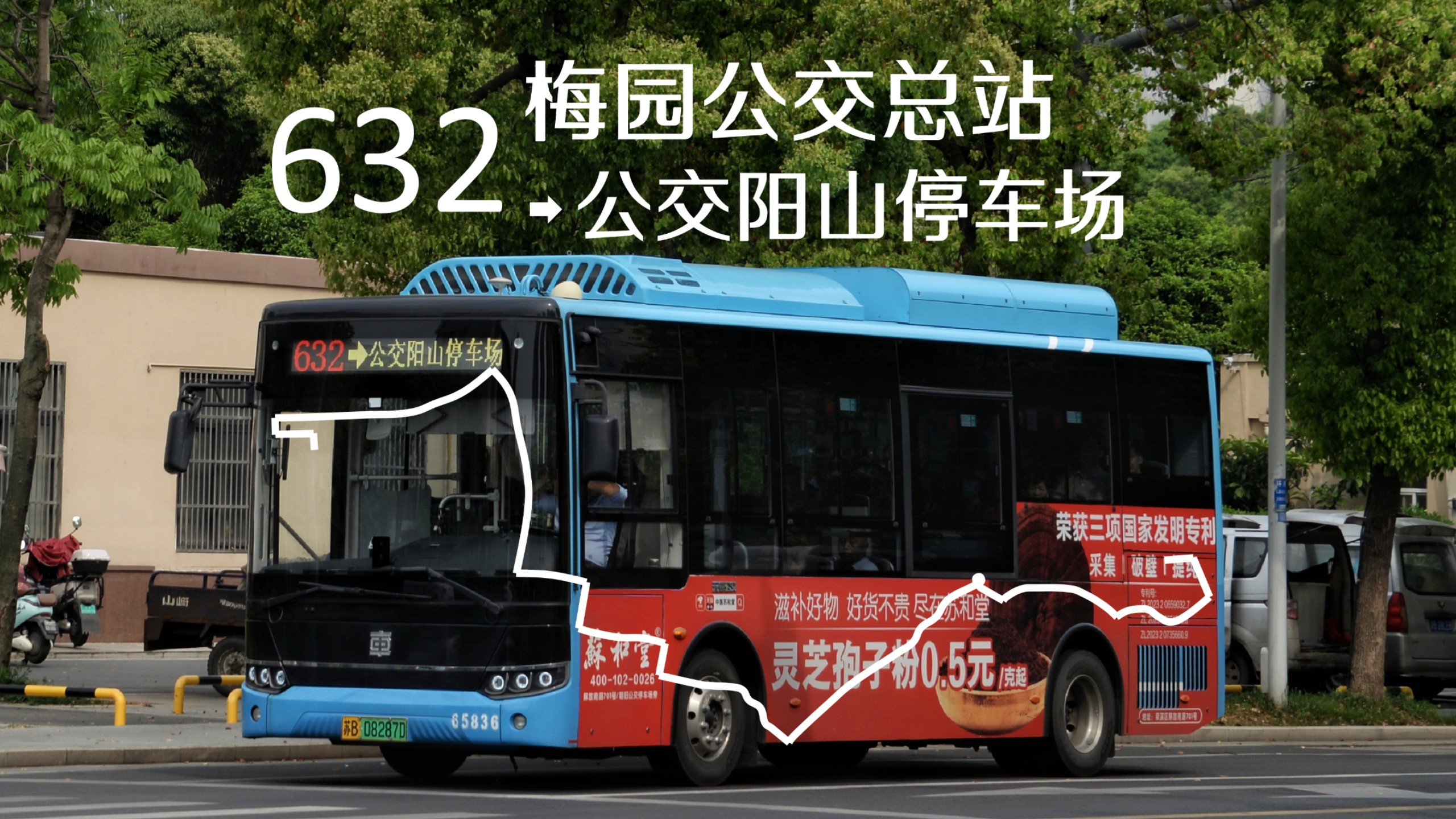 美丽阳山醉桃源【POV228·无锡】阳山镇区线+C8特飞+桃源盛景 无锡公交 632路 梅园公交总站→公交阳山停车场 全程前方POV