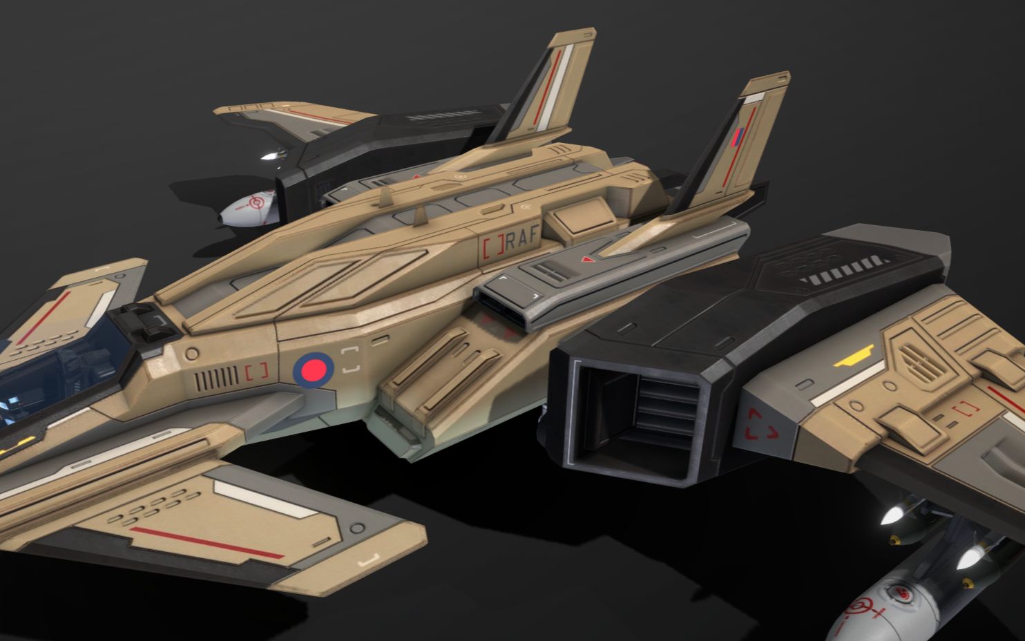 maya建模宇宙飞船建模次世代3d场景道具