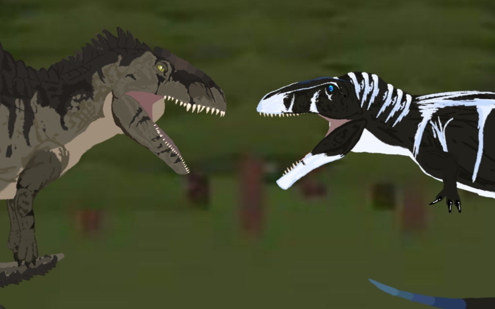 『dc2/斗兽/侏罗纪世界』jw3南方巨兽龙vs鲨齿龙