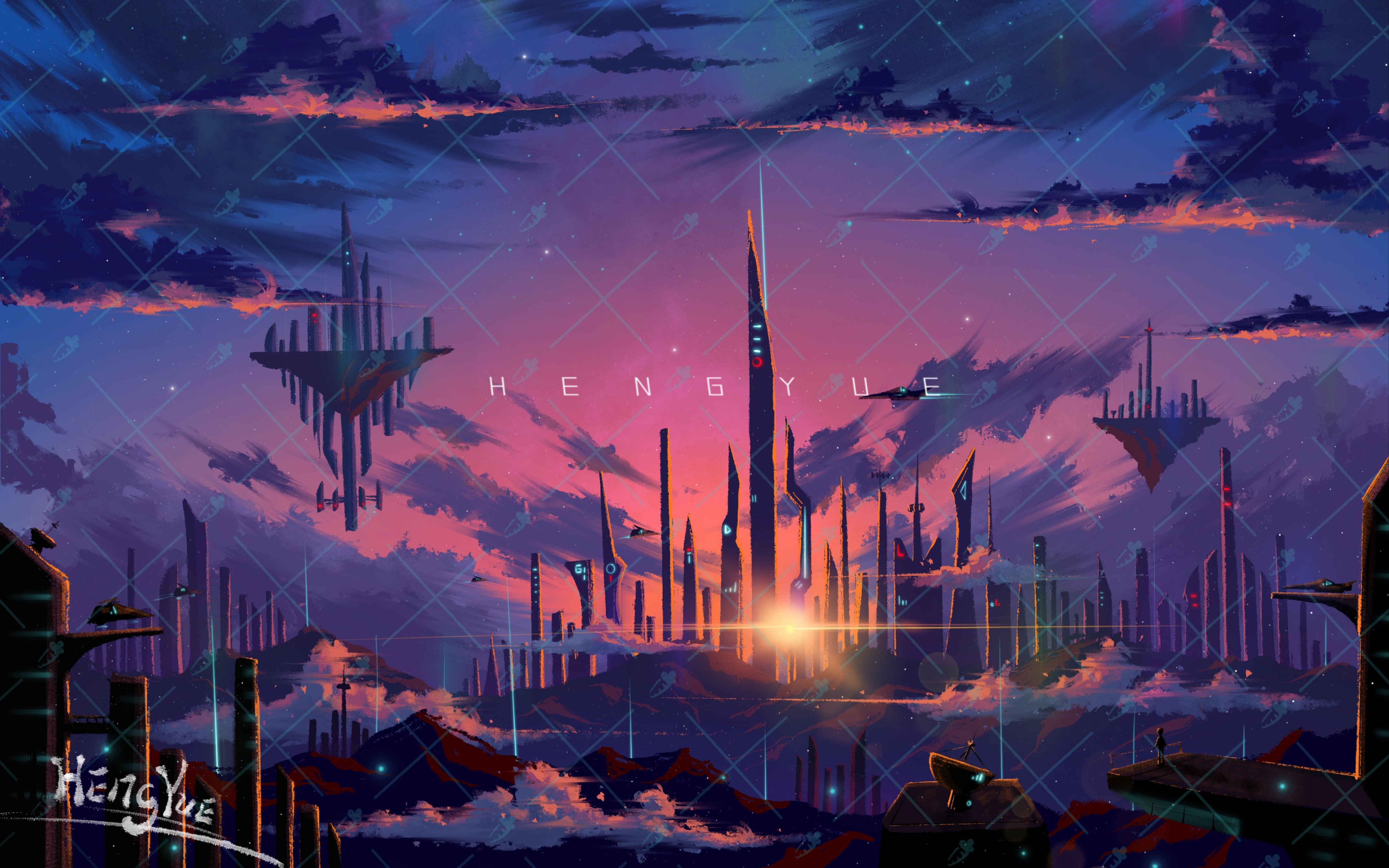 【ipad绘画】星际城 原创插画绘制过程