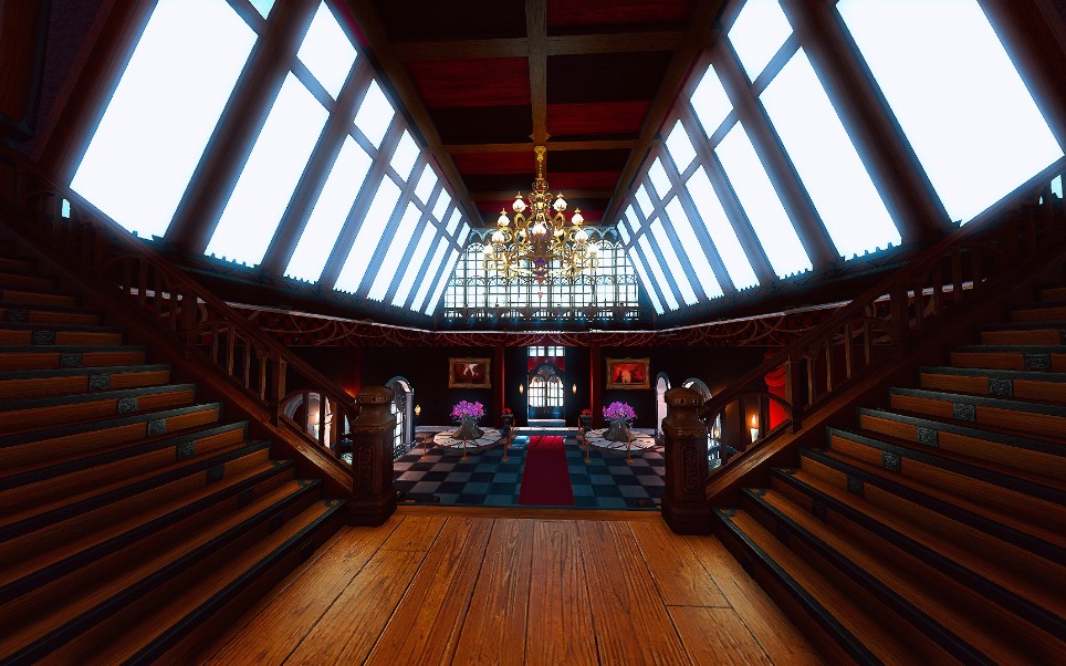 ff14装修 暗黑哥特l房 魔女的城堡 黑红色调装修