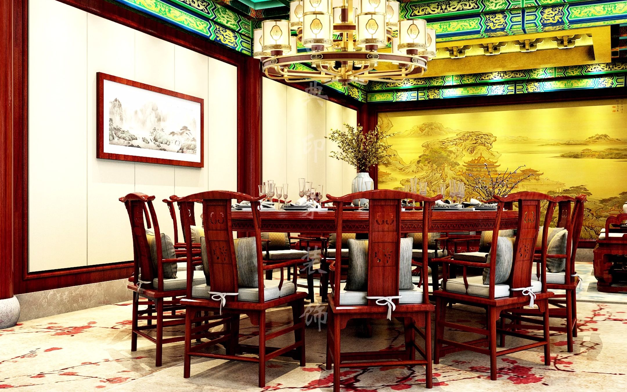 餐厅设计#中式会所宫廷装修#中式会所全屋定制设计#中式高端四合院