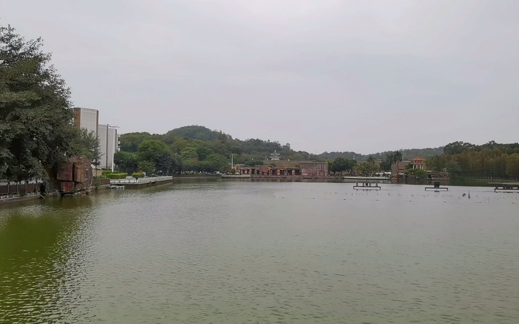 江门市台山市台城街道石花文化广场之湖边拍摄