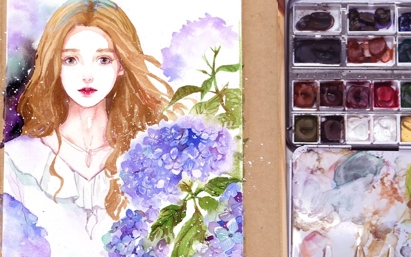 【kirara手绘水彩过程】无尽夏