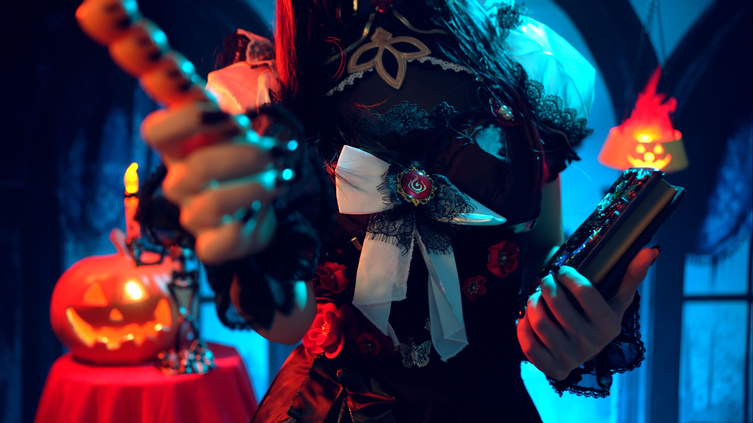 电影感拉满的ASMR?!🤩黑化胡桃为你驱除梦魇🎃原神❤️万圣夜的轻语冥想/神秘洗礼/蜡烛催眠♡【4K超清/Hires无损音质】