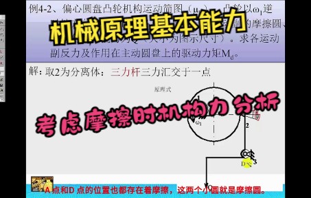 机械原理基本能力考虑摩擦时机构静力分析哔哩哔哩bilibili