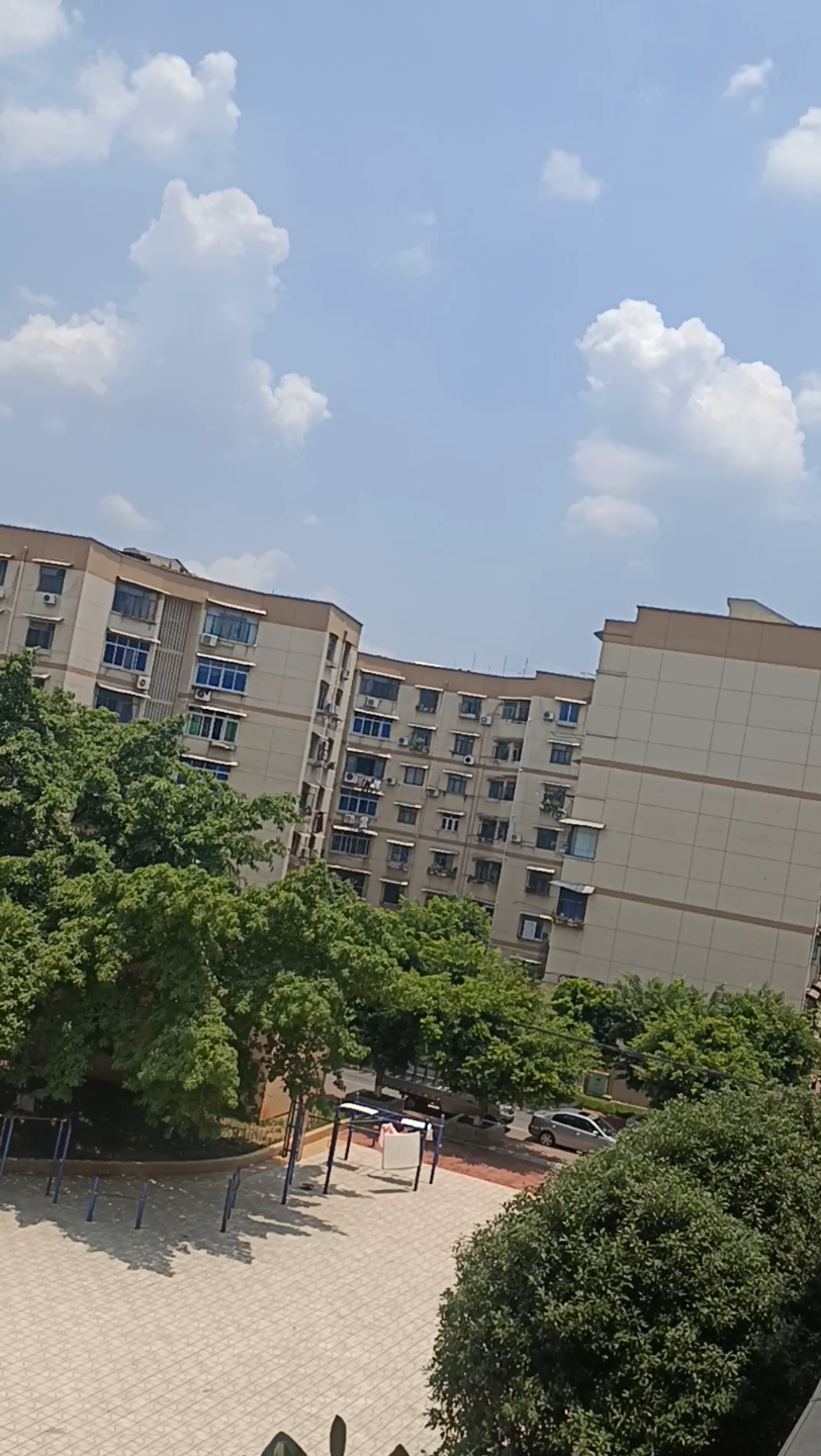 烈日下的小区景色