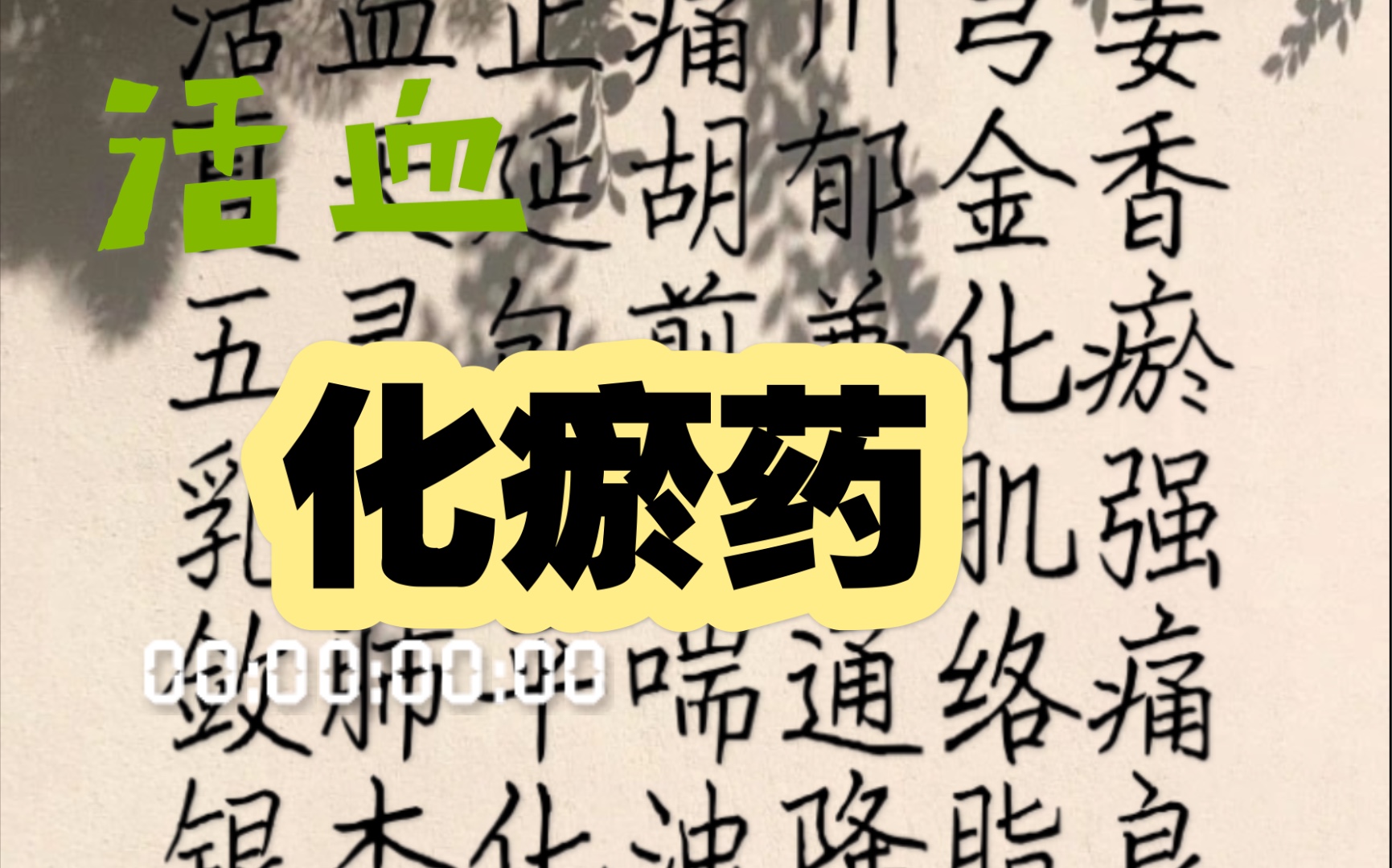 活动作品中药背诵歌诀活血化瘀药