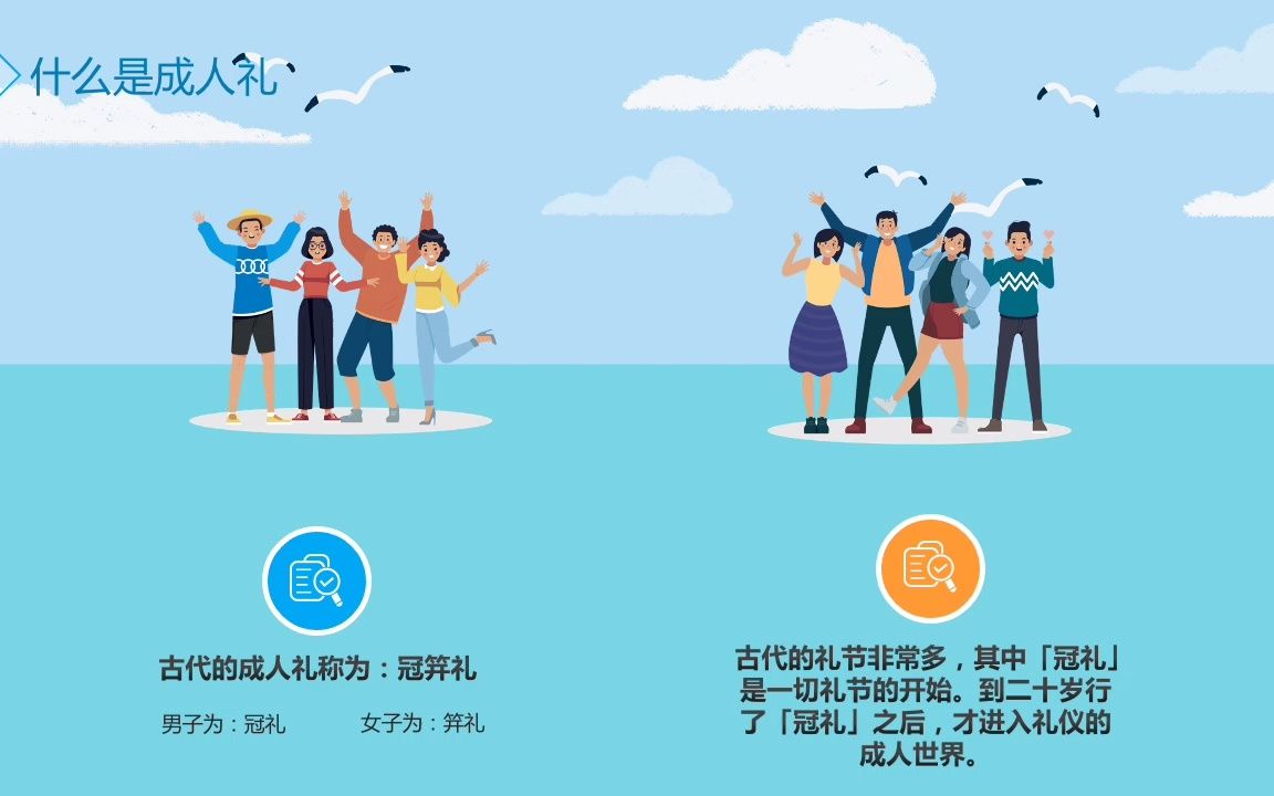 2022我们十八啦成人礼卡通风成人礼介绍主题班会课件模板ppt