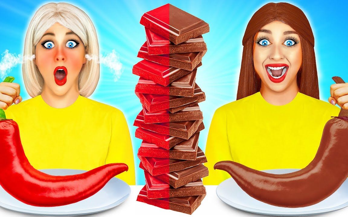搞笑外国人:辣椒vs巧克力,巧克力和真正的食物挑战,谁会更幸运