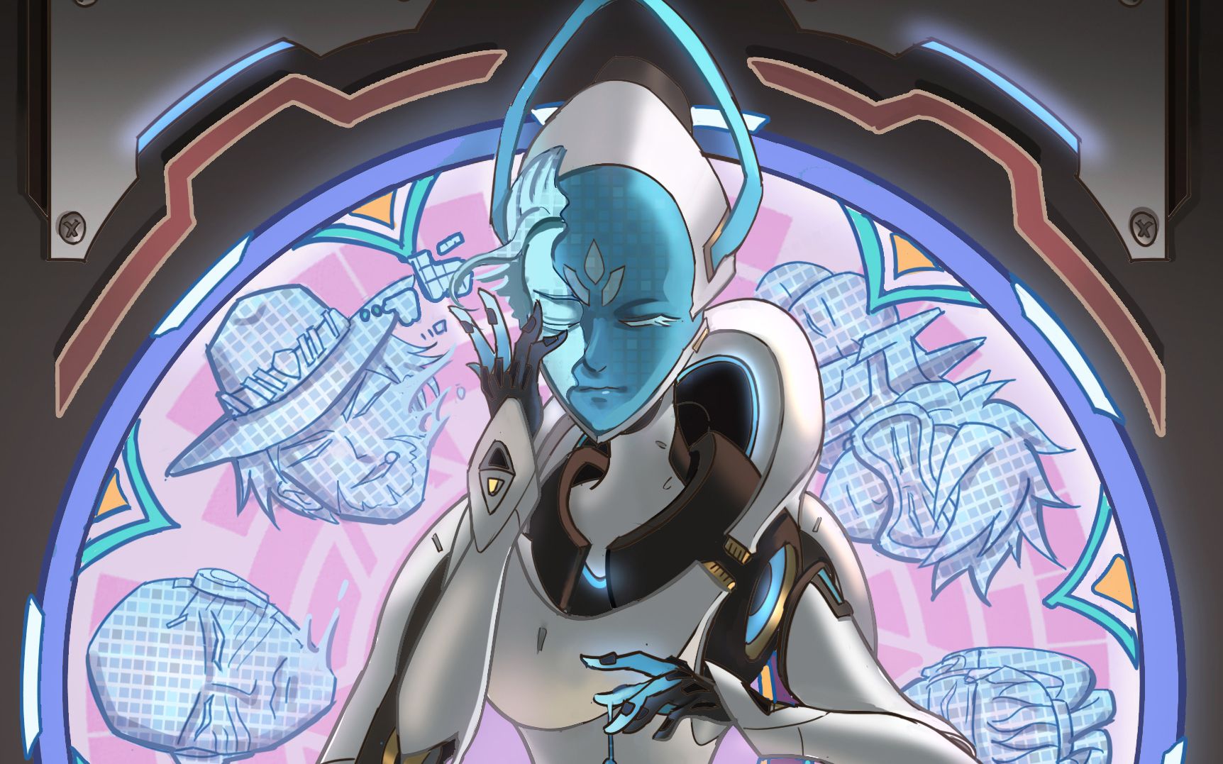 【绘画过程】千面之械 echo 守望先锋新英雄绘制_哔哩哔哩_bilibili