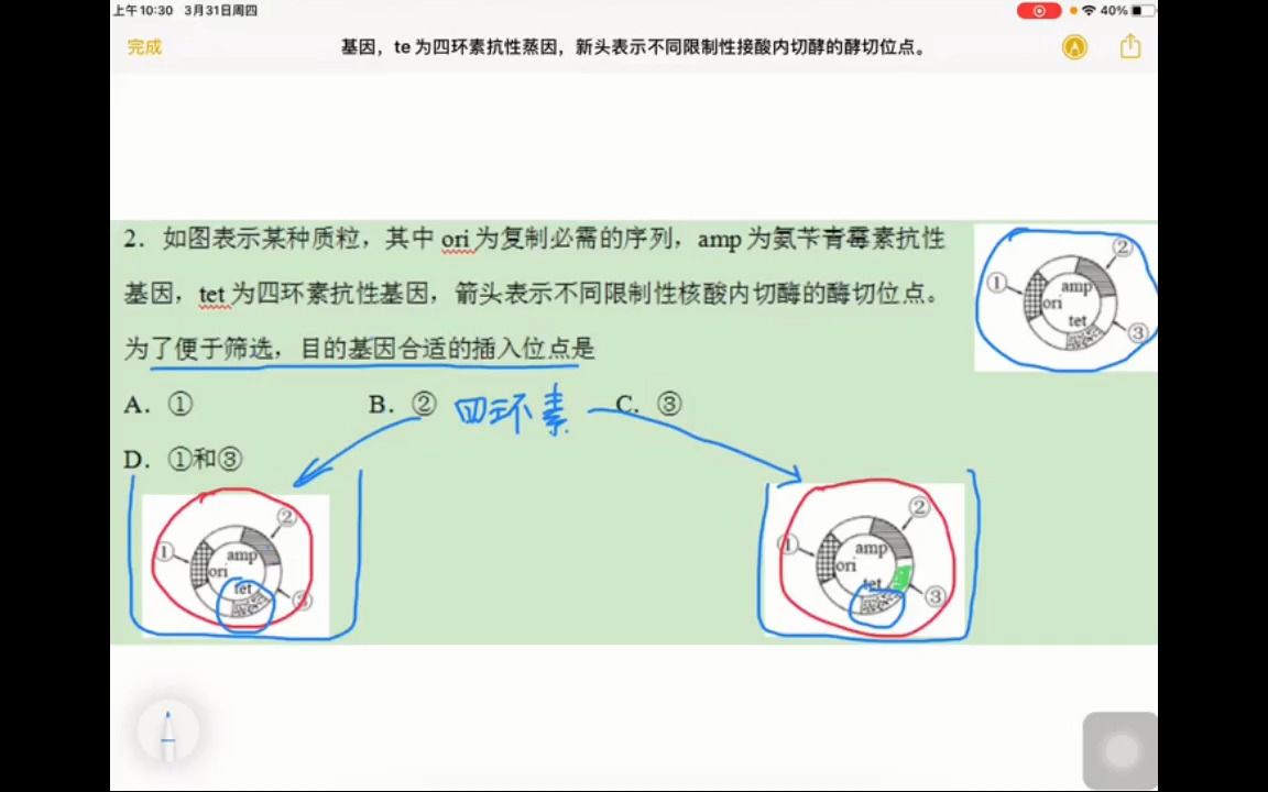 如图表示某种质粒,其中ori为复制必需的序列,amp为氨苄青霉素抗性基因,tet为四环素抗性基因,箭头表示不同限制性核酸内切酶的酶切位点.为了便于...