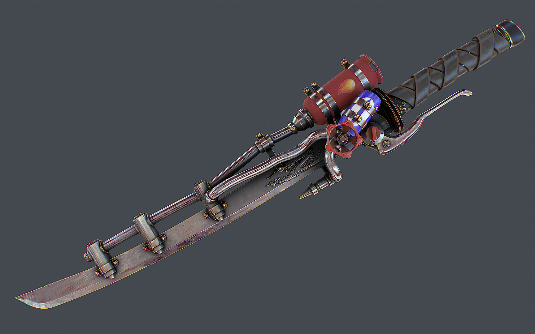 3dmax基础教程:科幻战刀建模全流程教学/3dmax建模/3dmax下载安装