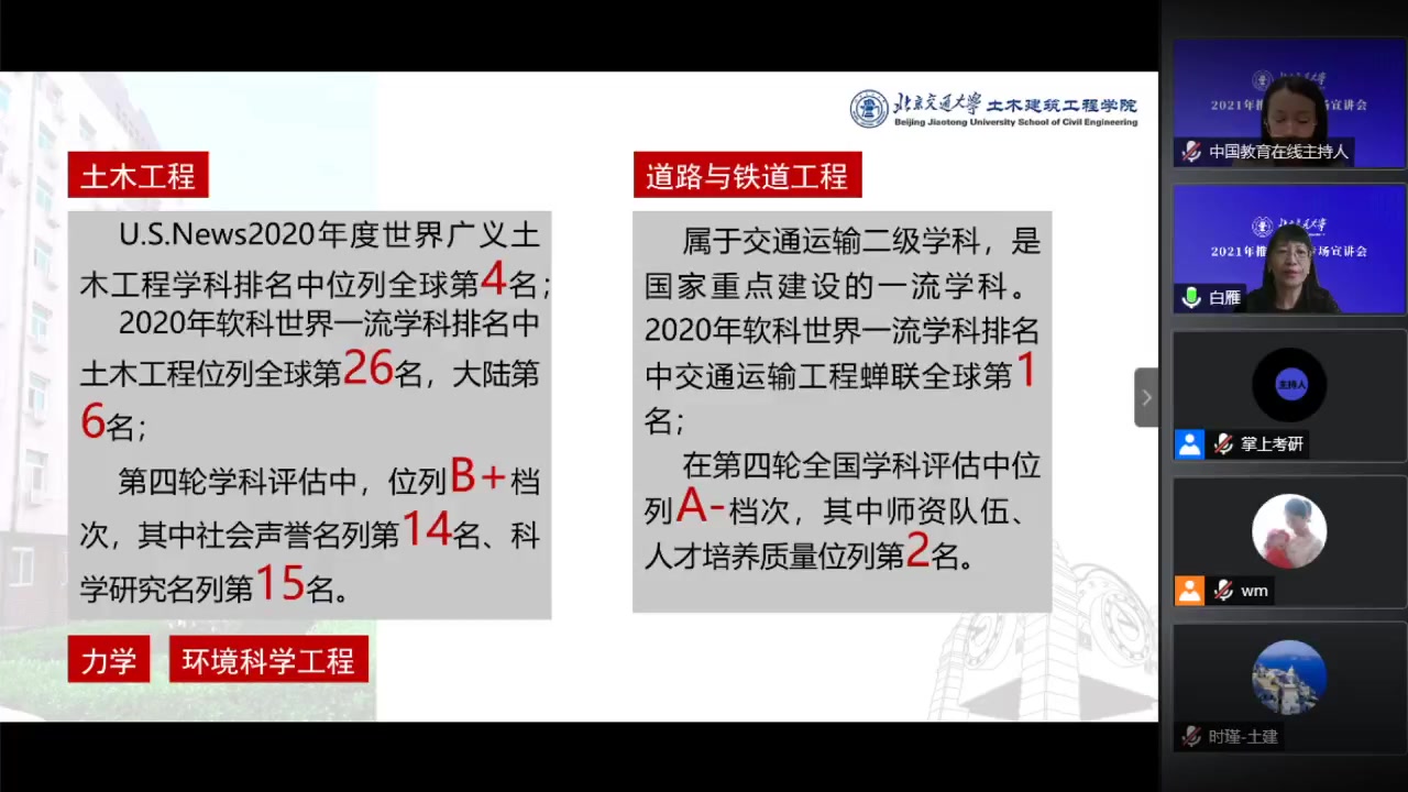 2021年北京交通大学土木建筑工程学院研究生招生网络直播咨询会(四)哔哩哔哩bilibili