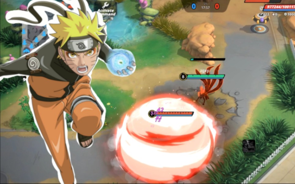 【代号jump】疾风传漩涡鸣人技能演示,多重影分身迷惑敌人,变身四尾帅