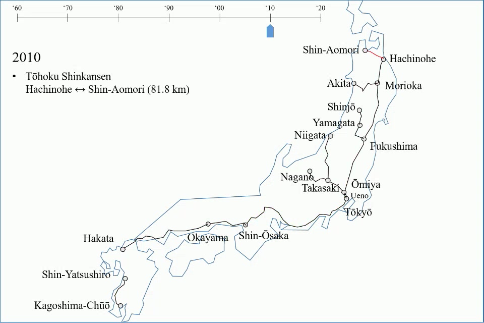 日本新干线 日本高铁历史线路进程 日本高铁地图哔哩哔哩bilibili