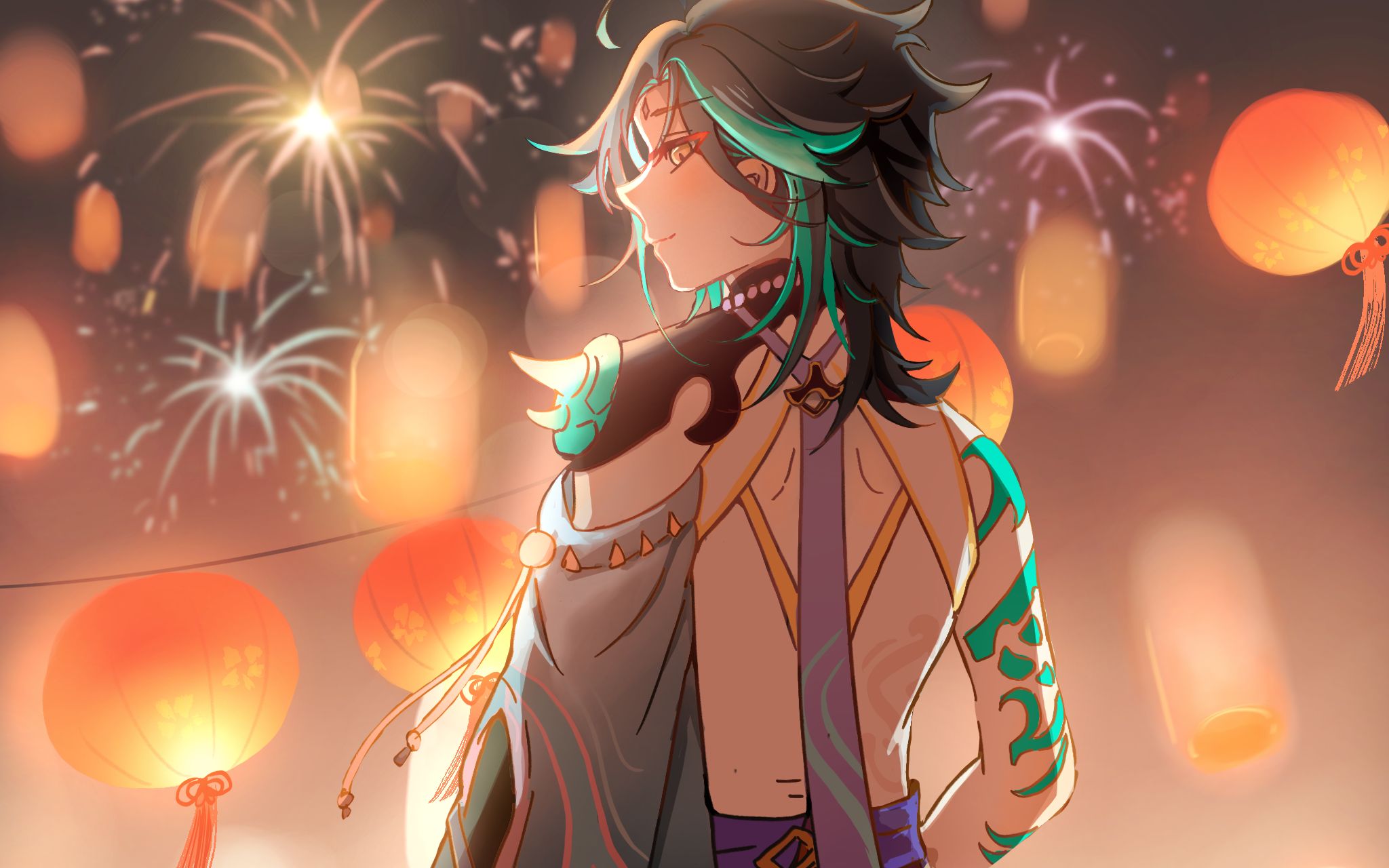 【绘画录屏/魈荧】陪你看人间烟火