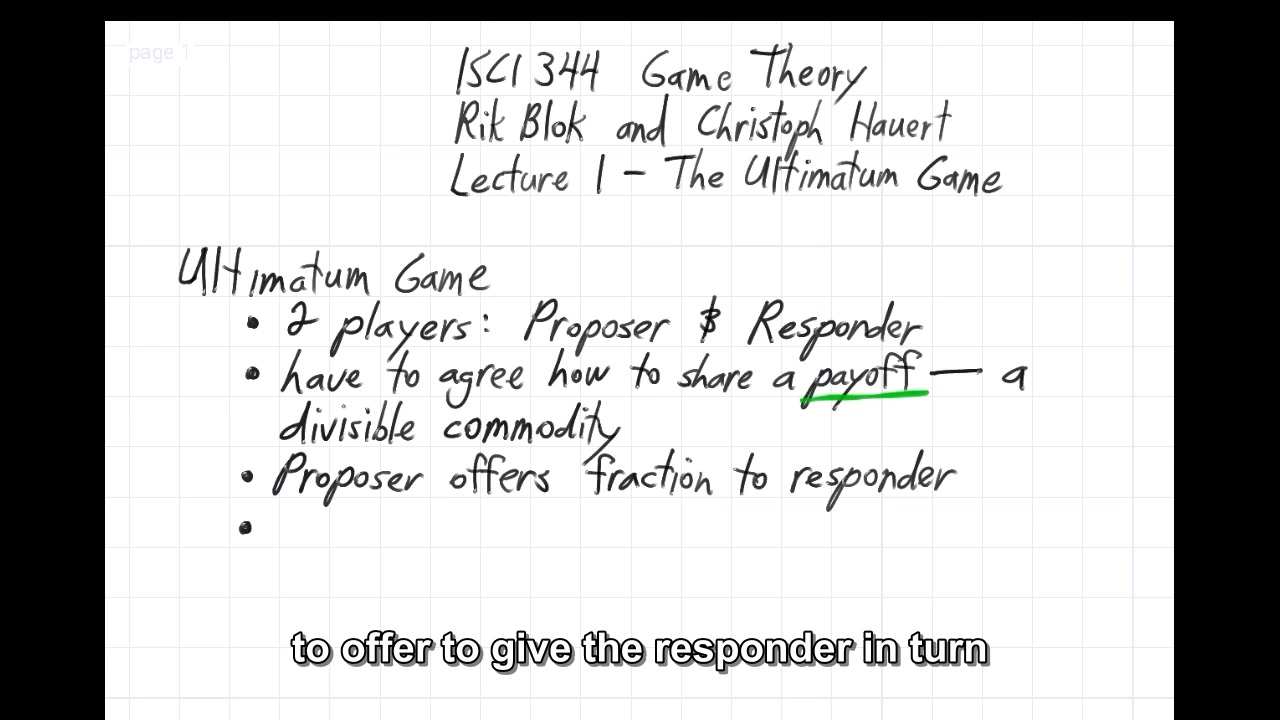 [图]Game theory - Lecture 1 - The Ultimatum Game