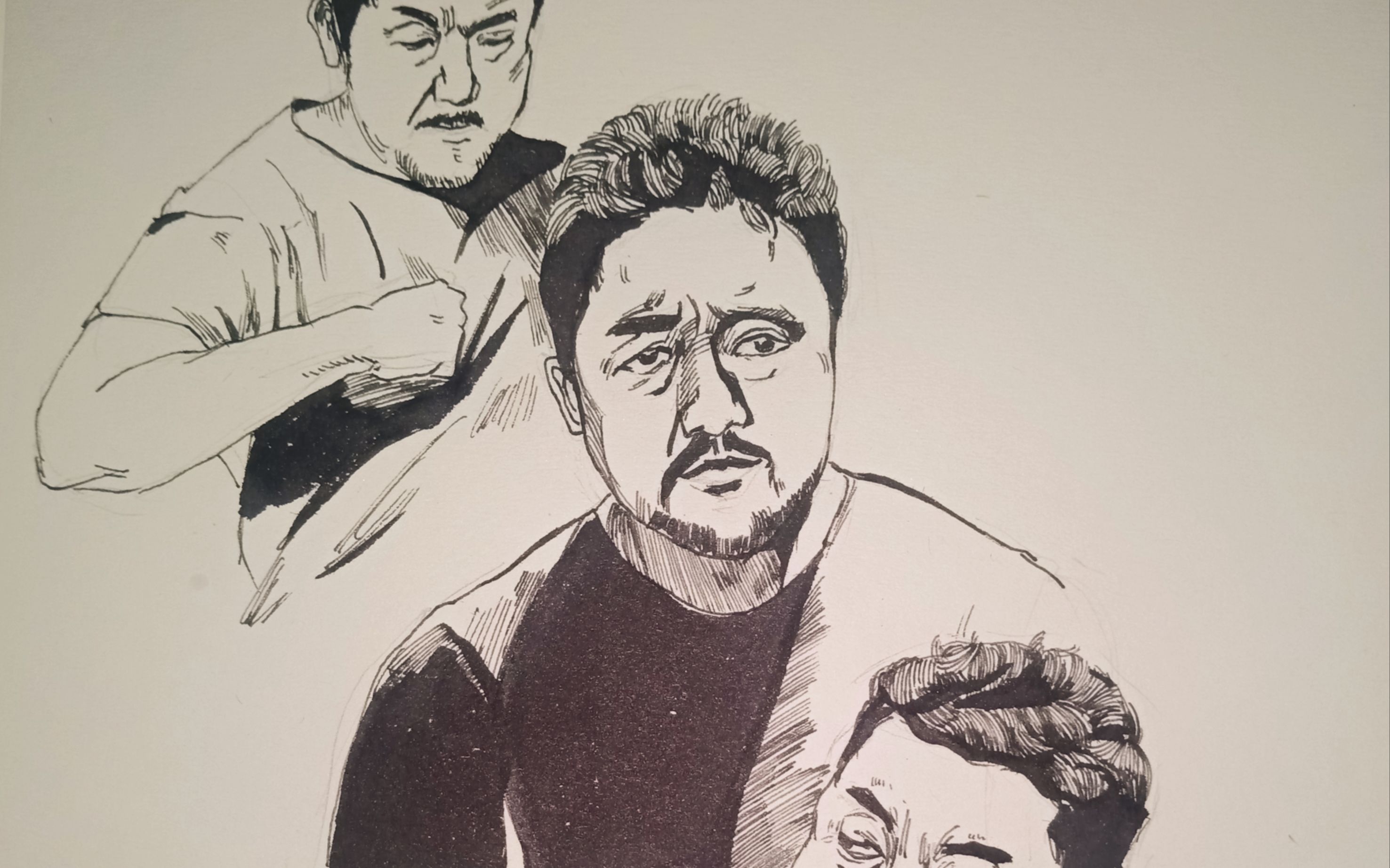 钢笔画 马东锡 我真觉得这大叔特帅