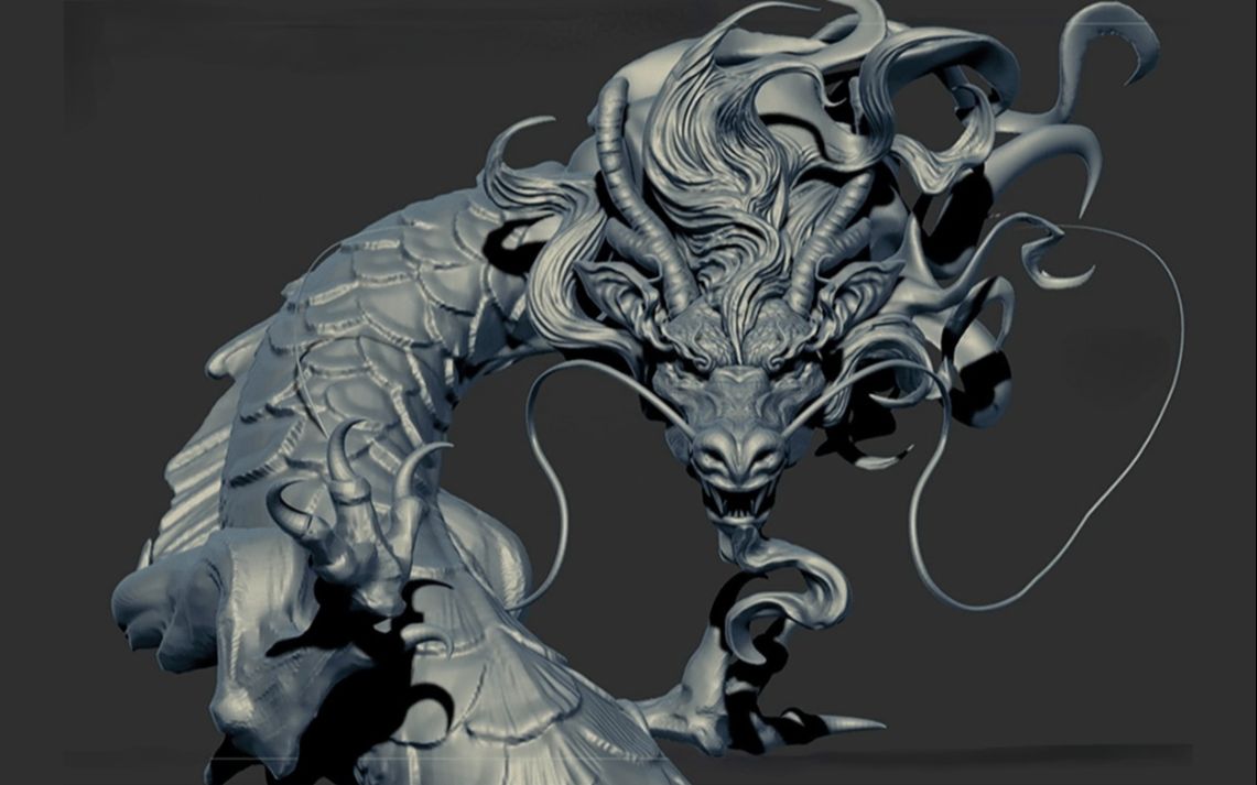 【ZBrush零基础建模】从球开始龙模型造型讲解,游戏公司顶级大佬zbrush速雕建模教程!哔哩哔哩bilibili