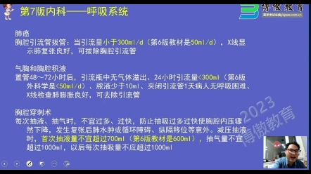 [图]2023年护理考研第六版、第七版教材内科呼吸系统-肺癌、气胸、胸腔穿刺等知识点变化-博傲关永俊老师主讲