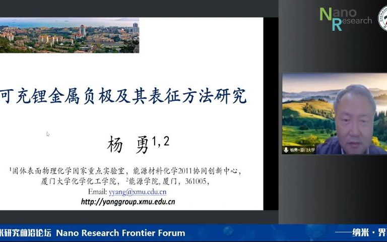 纳米研究前沿论坛视频回放‖厦门大学杨勇教授 可充锂电池负极及表征技术的研究哔哩哔哩bilibili