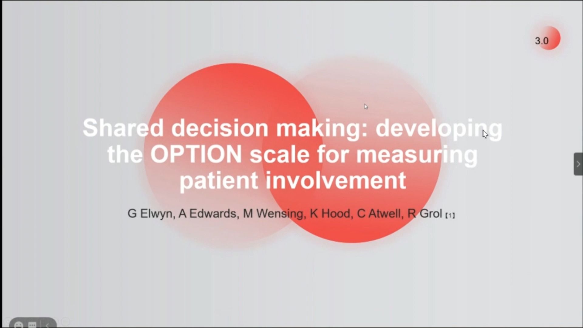 文献解读:《共享决策:制定用于衡量患者参与度的option量表》