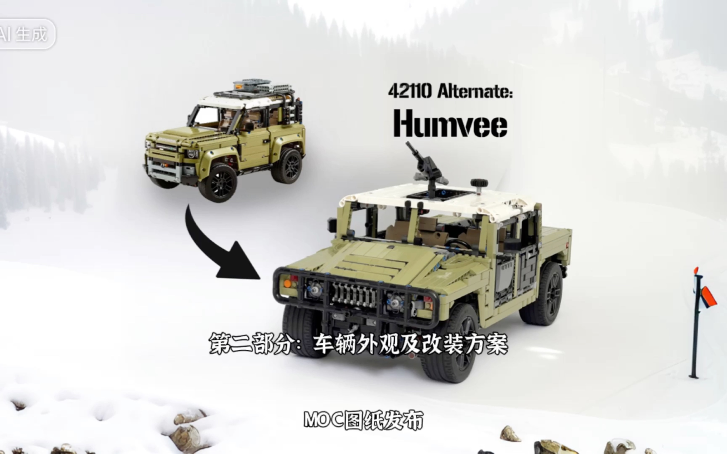 【MOC图纸发布】MOC177684 LEGO 42110路虎卫士越野车套内改装Humvee 越野车(第二部分)哔哩哔哩bilibili