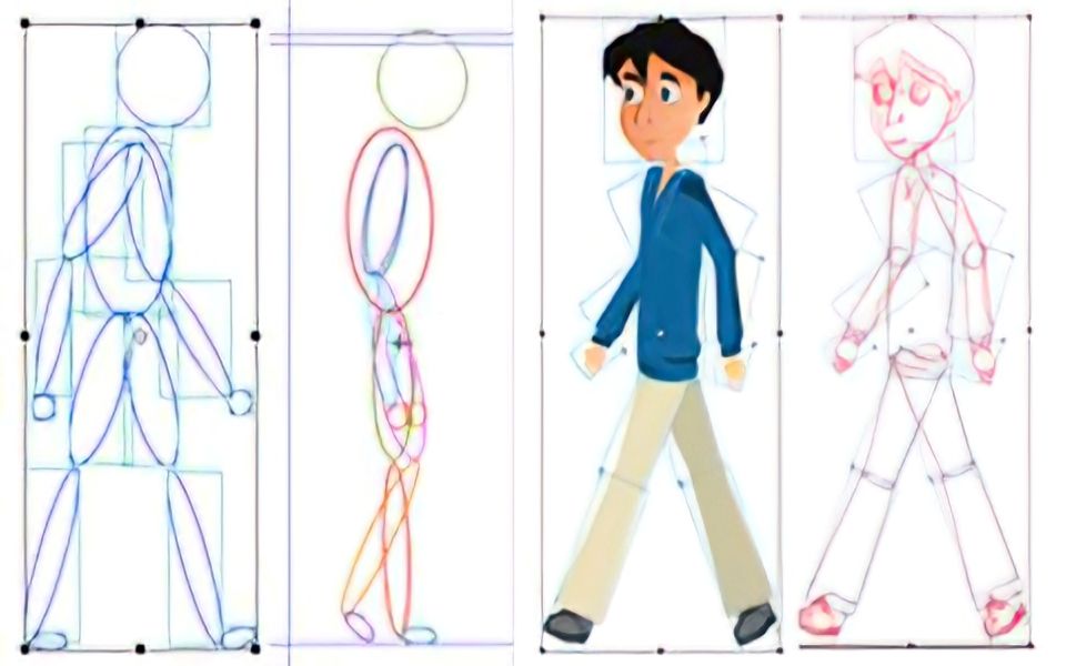 animatevenkadobeanimate卡通步行循环动画