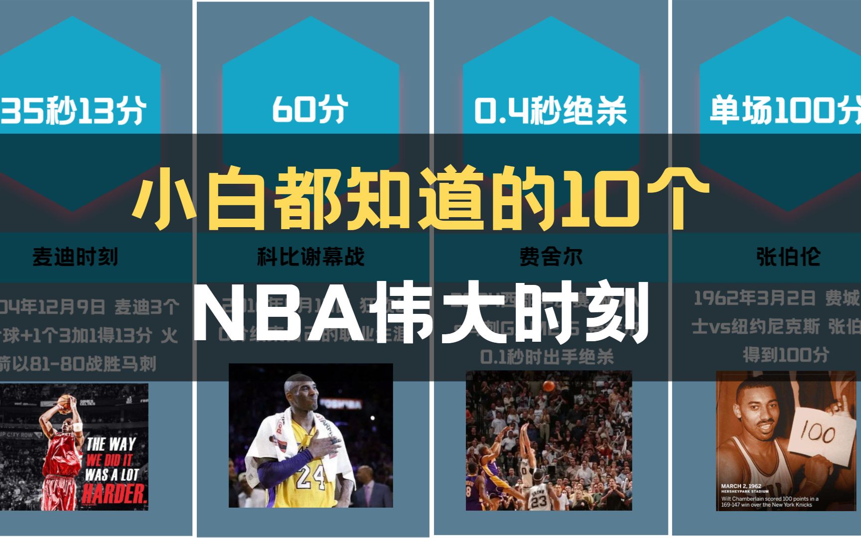 【盘点】10个小白都知道的NBA伟大时刻,科比两次上榜,最后一个却难以复制哔哩哔哩bilibili