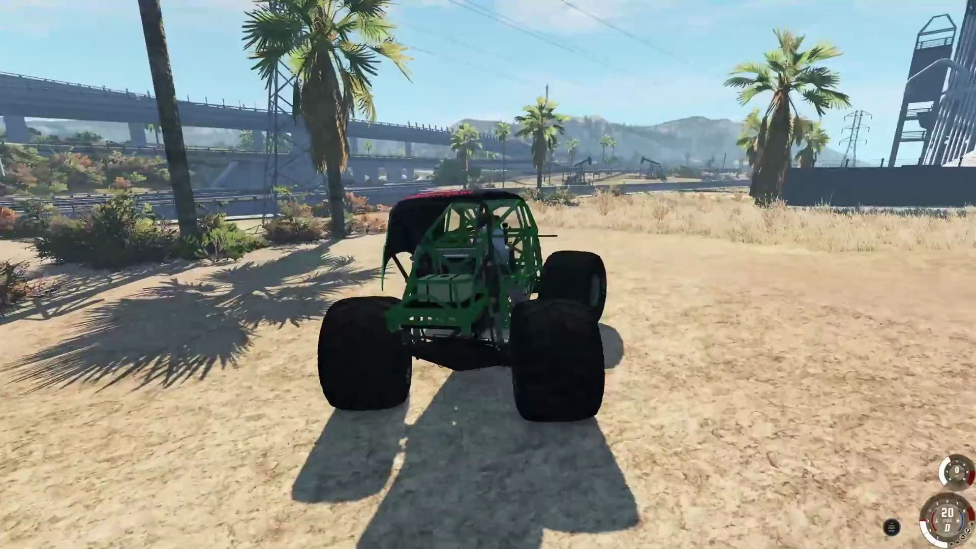 掘墓人怪兽大脚车碾压警车和交通 - beamng drive - neilogical