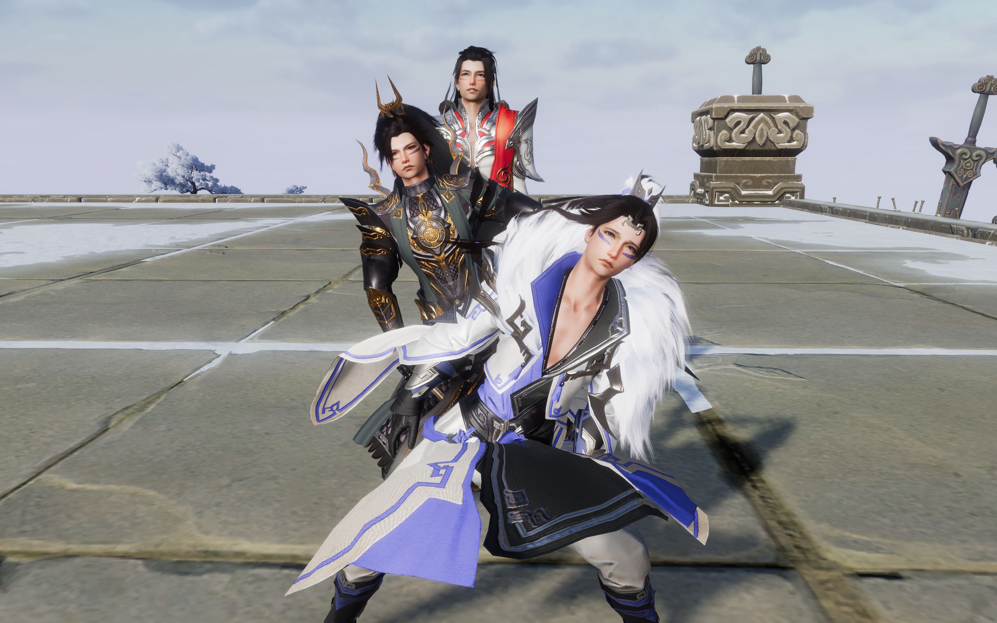 剑三雪橇三傻带来2021第一欢笑这个脸真的很配这个动作