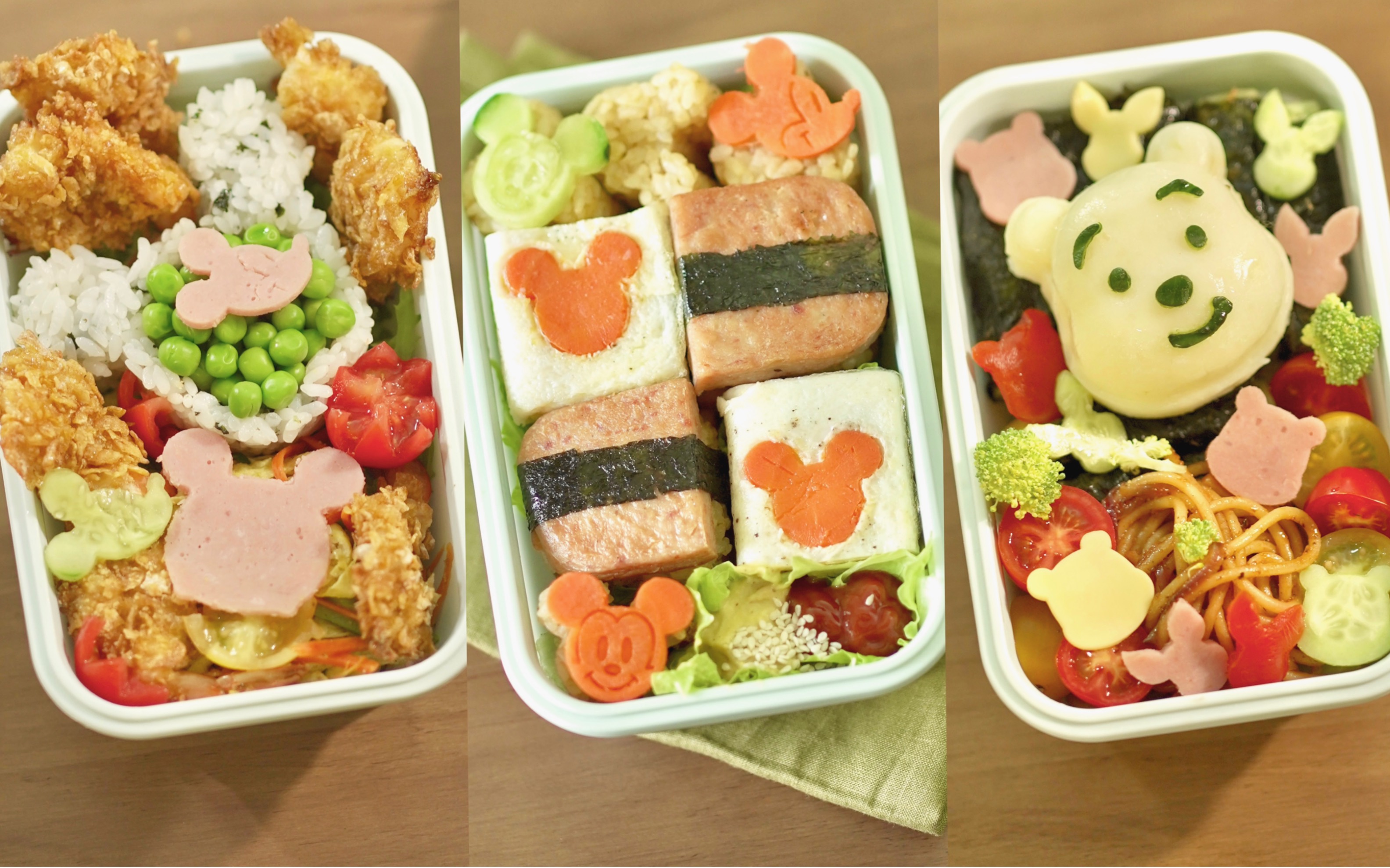 春日轻食便当,简单又美味/午餐肉饭团·蔬菜厚蛋·玉米片烤虾·芝士