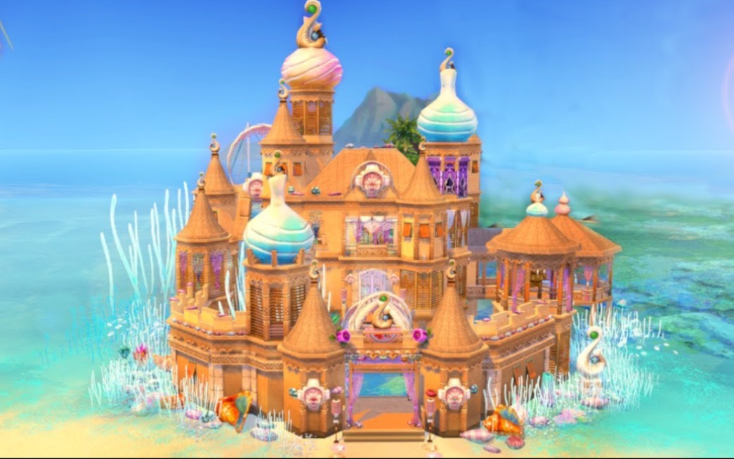 【模拟人生4速建|搬运】美人鱼城堡 by sims 4 creations_哔哩哔哩_bi