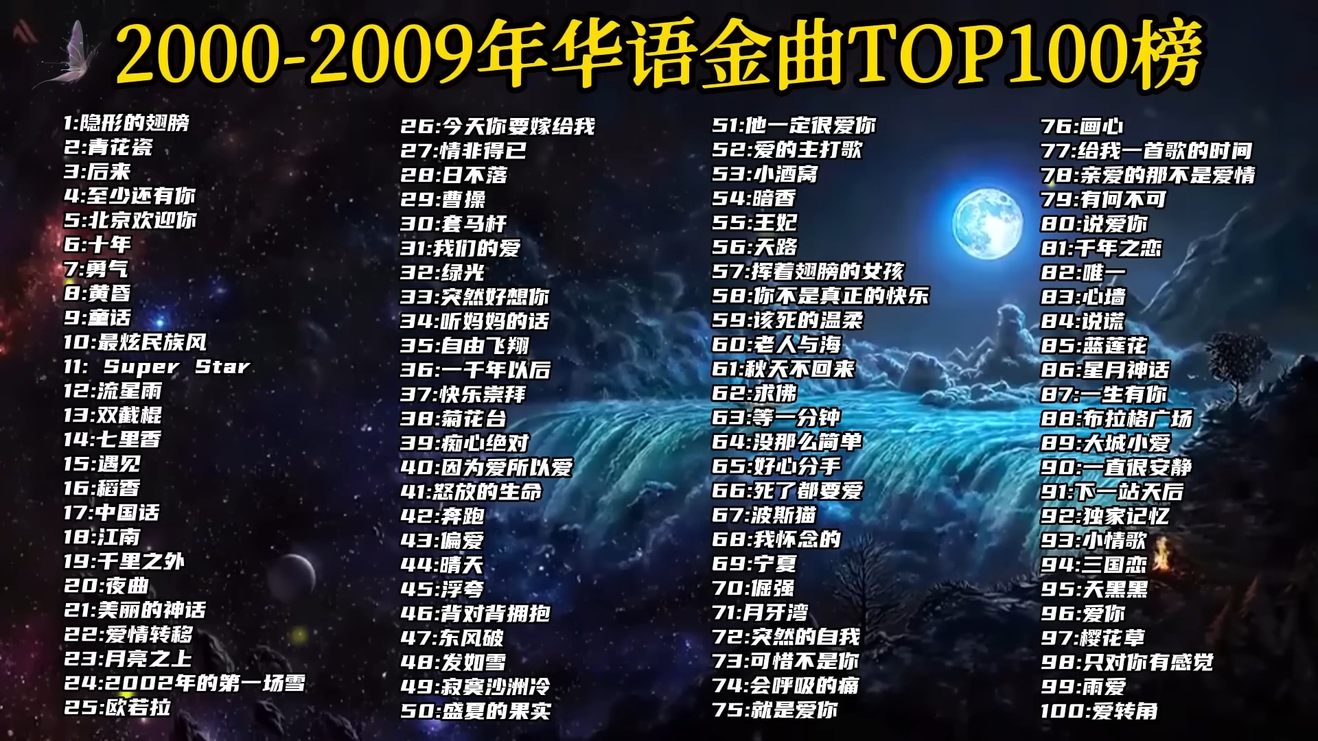 [图]【十年榜】2000-2009年华语金曲TOP100无损音质悦享真正的神仙打架