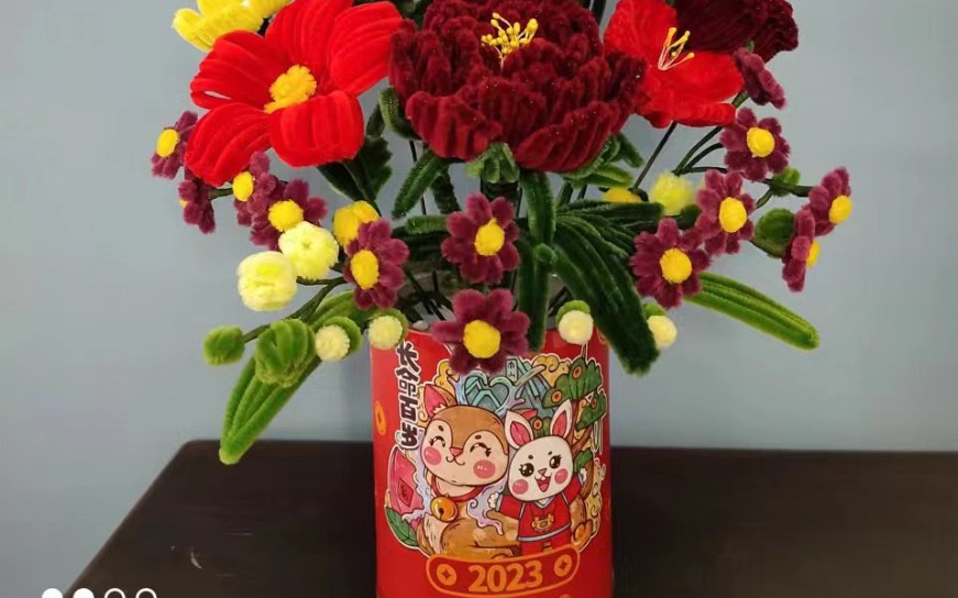 扭扭棒手工花福桶