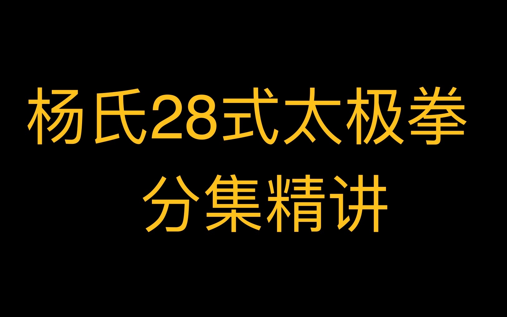 [图]杨式太极拳28式 分式精讲 傅清泉教学 《太极与养生》