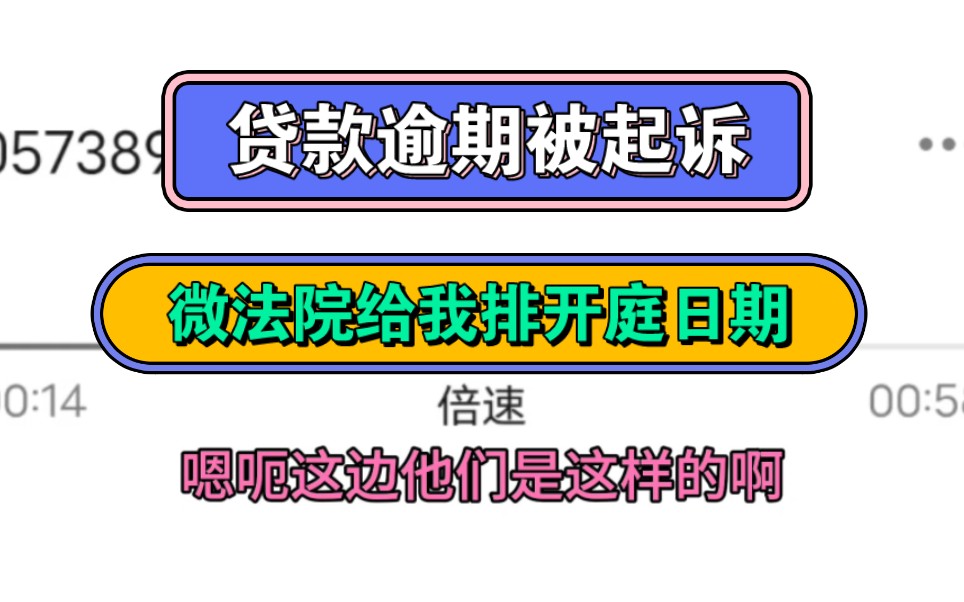 贷款逾期被起诉,微法院给我排开庭日期哔哩哔哩bilibili